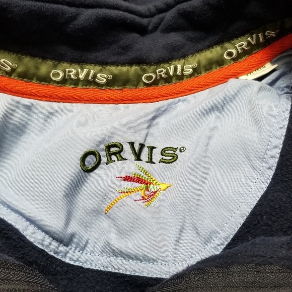 Orvis 1/4 Zip Sweatshirt Blue Cotton Blend XXL - Picture 3 of 6